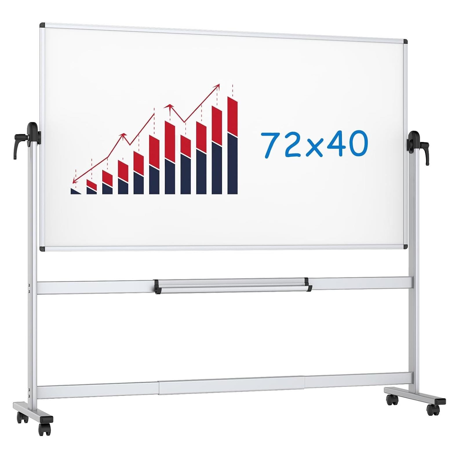 Pizarra Blanca Móvil Magnética Doble Cara VIZ-PRO 189.2x101.6 cm