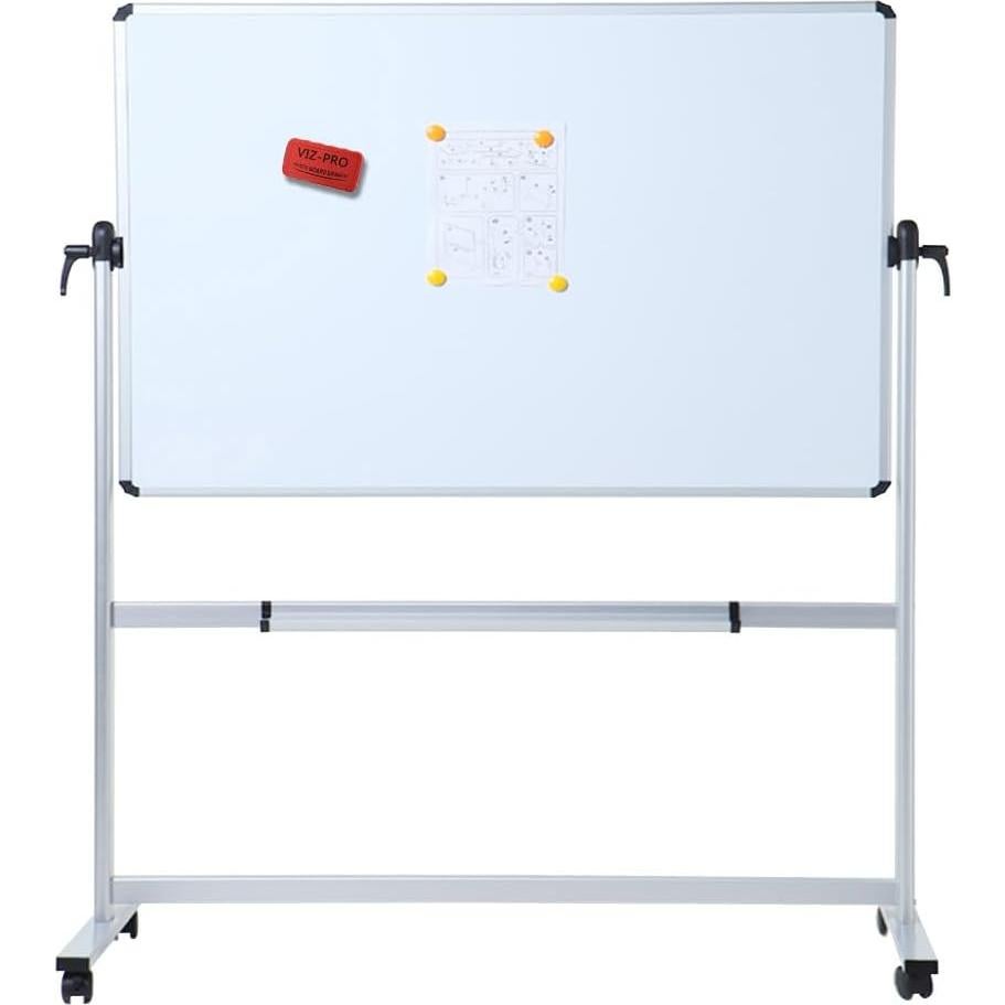 Pizarra Blanca Móvil Magnética Doble Cara VIZ-PRO 189.2x101.6 cm
