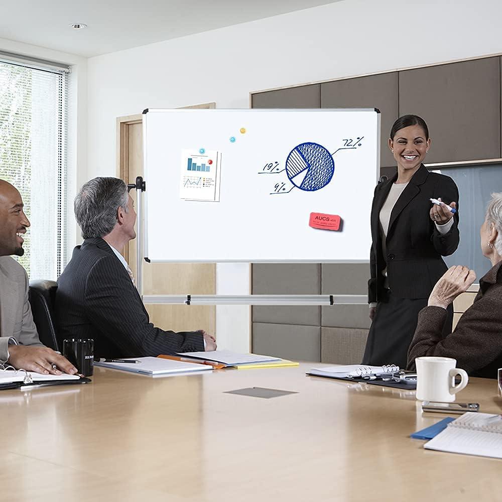 Pizarra Blanca Móvil Magnética Doble Cara VIZ-PRO 189.2x101.6 cm