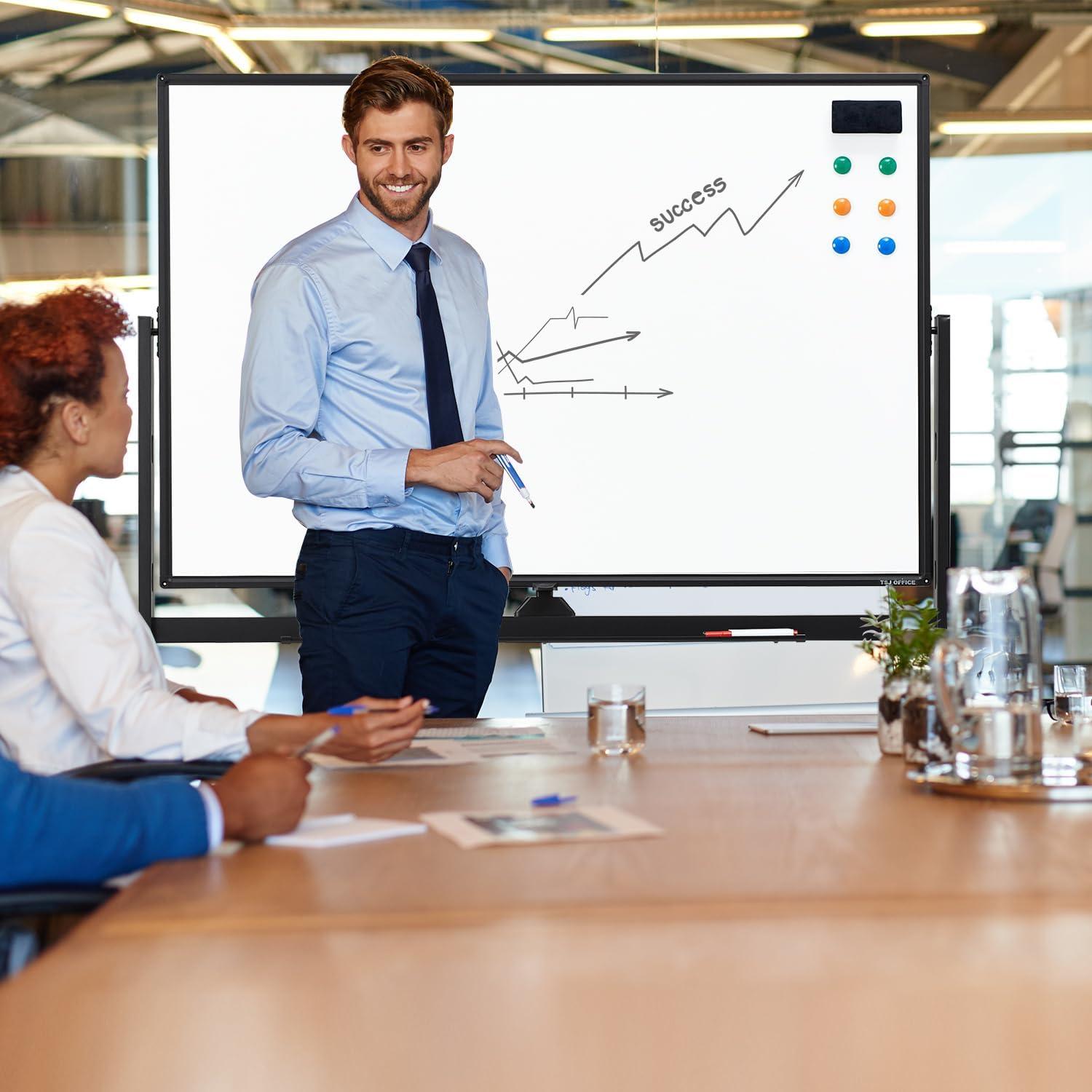 Pizarra Blanca Rodante Ajustable TSJ OFICINA 121.9x81.3cm