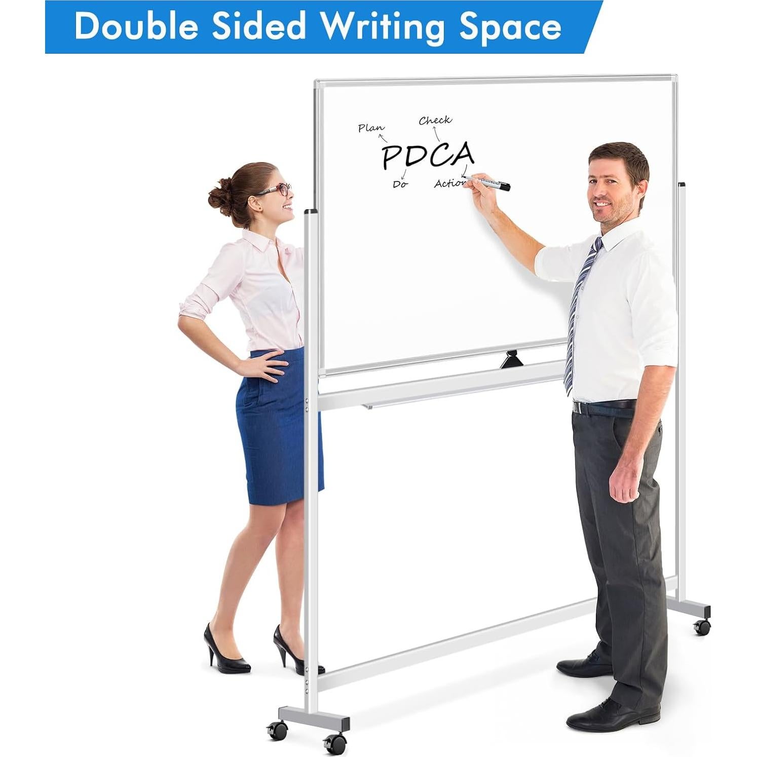 Pizarra Blanca Móvil Doble Cara Maxtek 121.9x91.4 cm