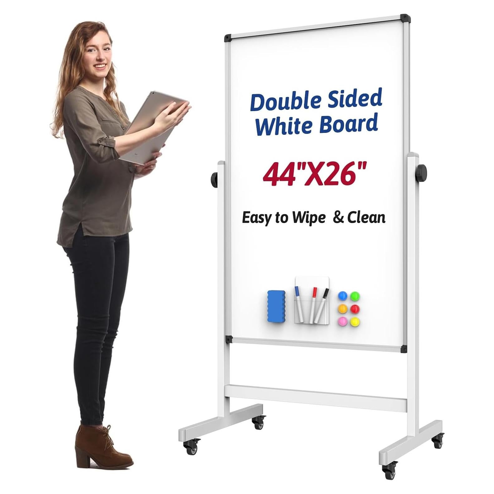 Pizarra Blanca Móvil UIFER 112x66 cm Magnética Doble Cara