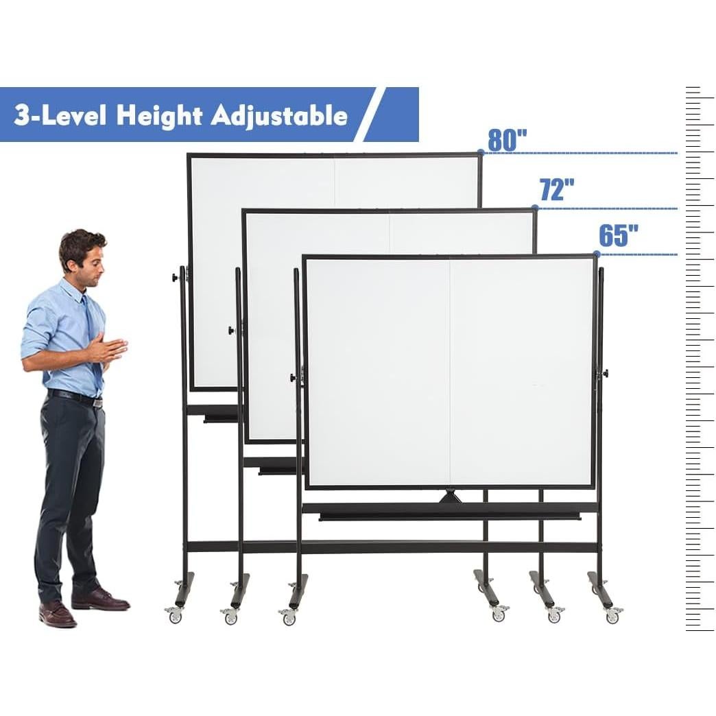 Pizarra Blanca Móvil Grande FORTUNO 182x122 cm Doble Cara