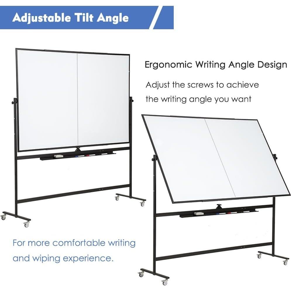 Pizarra Blanca Móvil Grande FORTUNO 182x122 cm Doble Cara