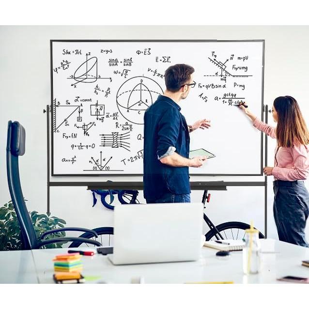 Pizarra Blanca Móvil Grande FORTUNO 182x122 cm Doble Cara