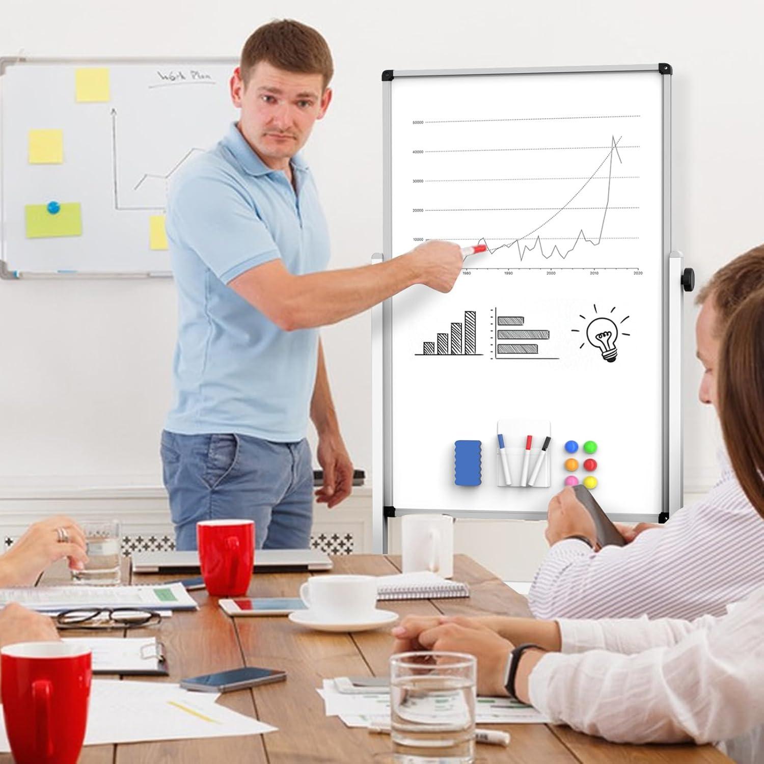 Pizarra Móvil Blanca UIFER 101.6x71.1 cm Doble Cara Ajustable