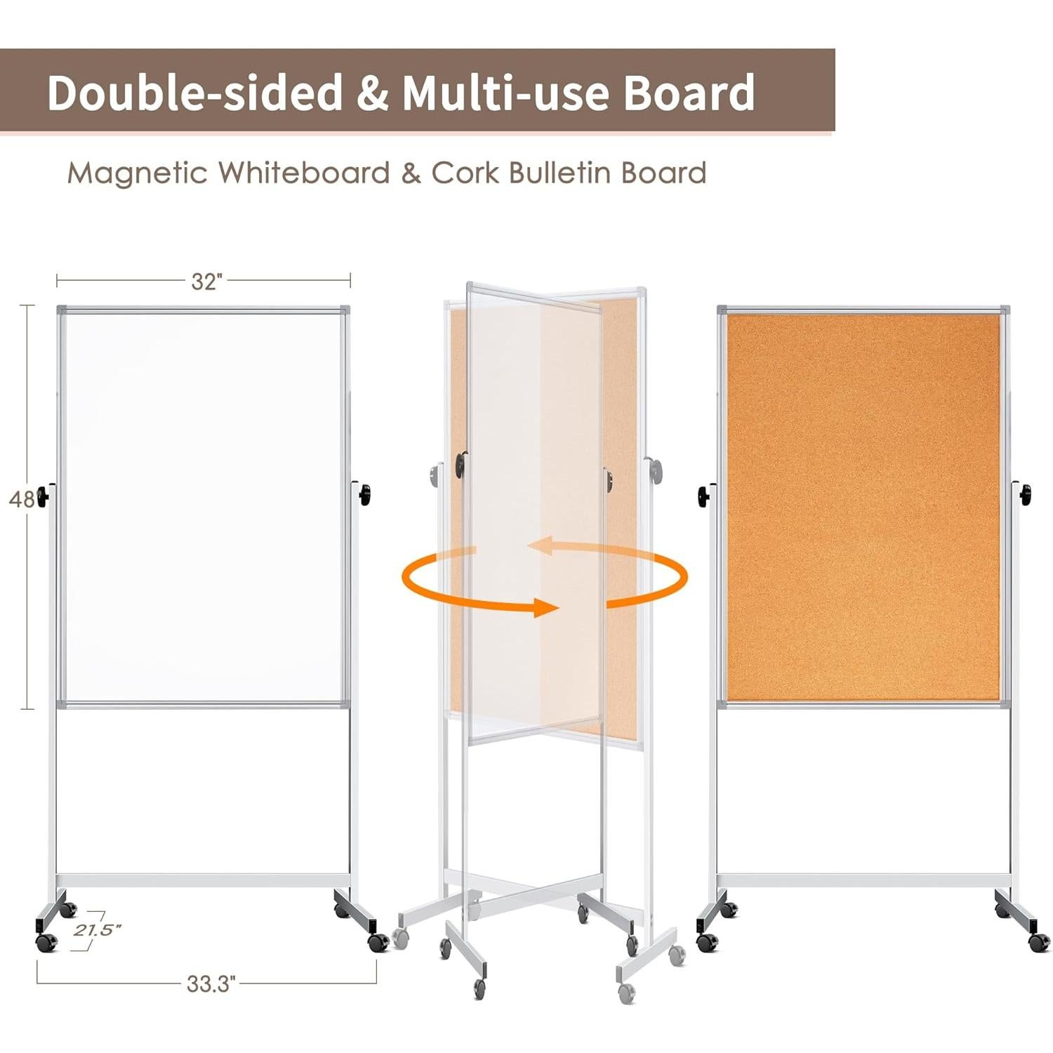 Tablero de corcho y pizarra blanca Reliaboard 81x122 cm