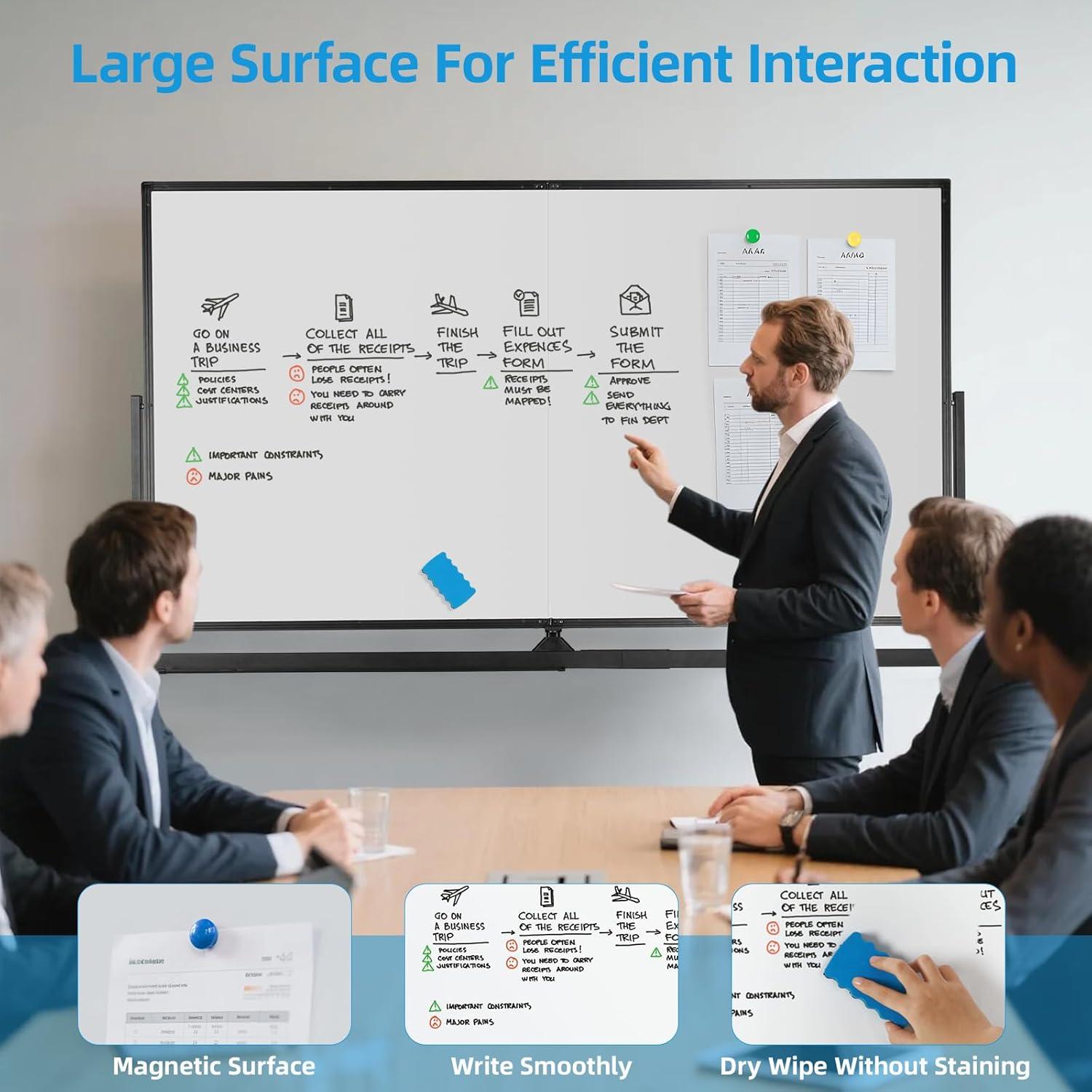Pizarra Blanca Magnética Doble Cara VOWNER 182.88x101.6cm