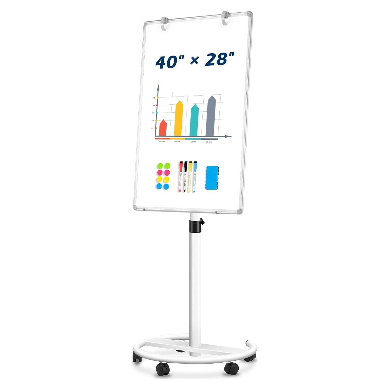 Pizarra Blanca Móvil QUEENLINK 101.6x71.1cm Magnética Ajustable