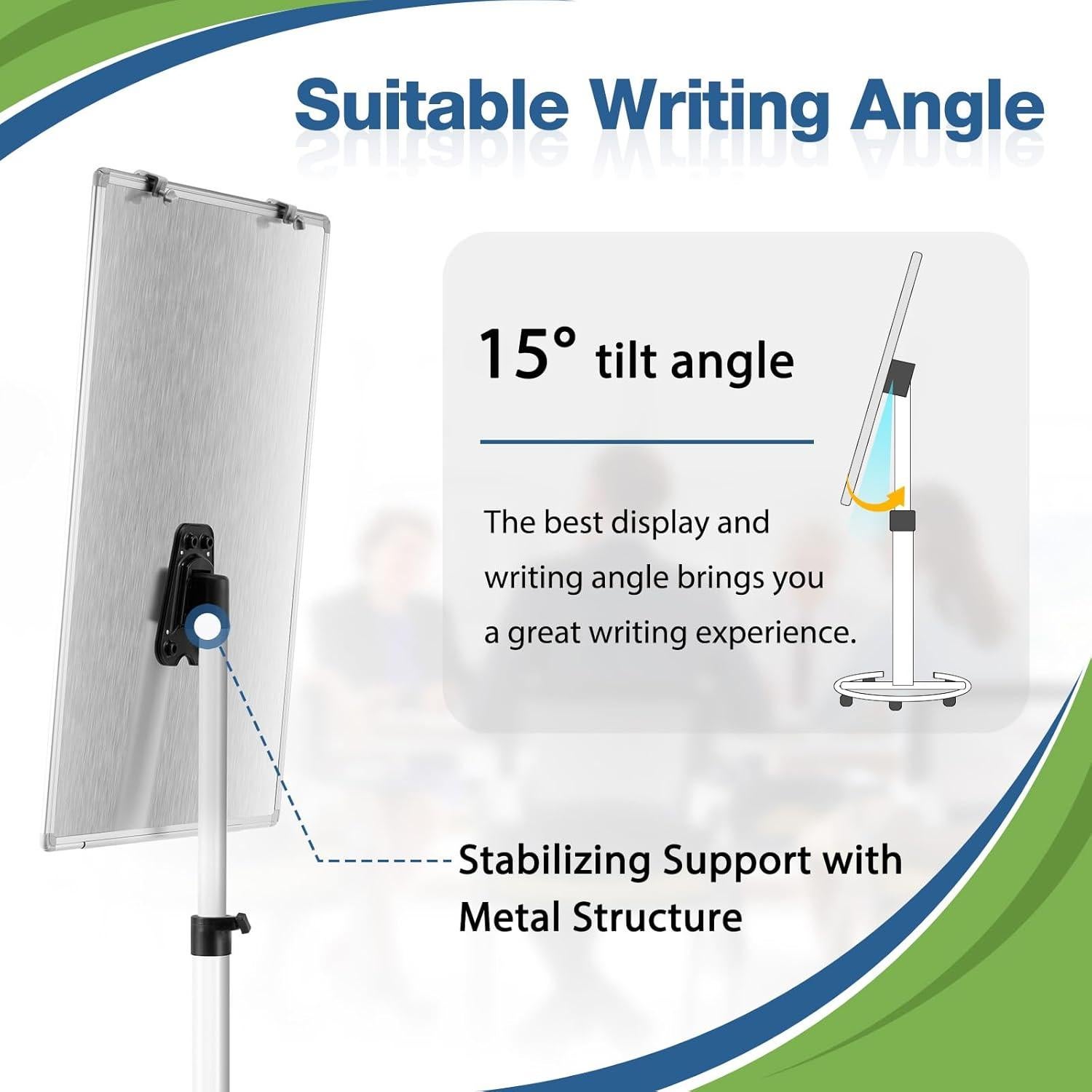 Pizarra Blanca Móvil QUEENLINK 101.6x71.1cm Magnética Ajustable