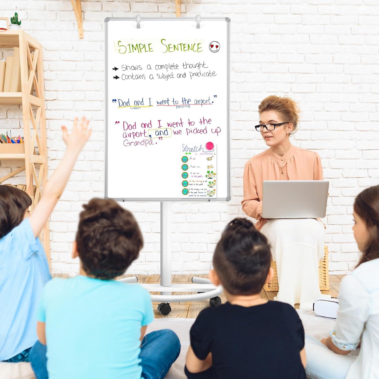 Pizarra Blanca Móvil QUEENLINK 101.6x71.1cm Magnética Ajustable