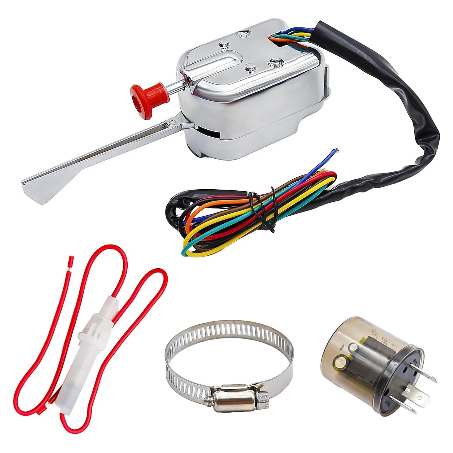 Interruptor de Señal de Giro Universal 12V Cromo Saihisday