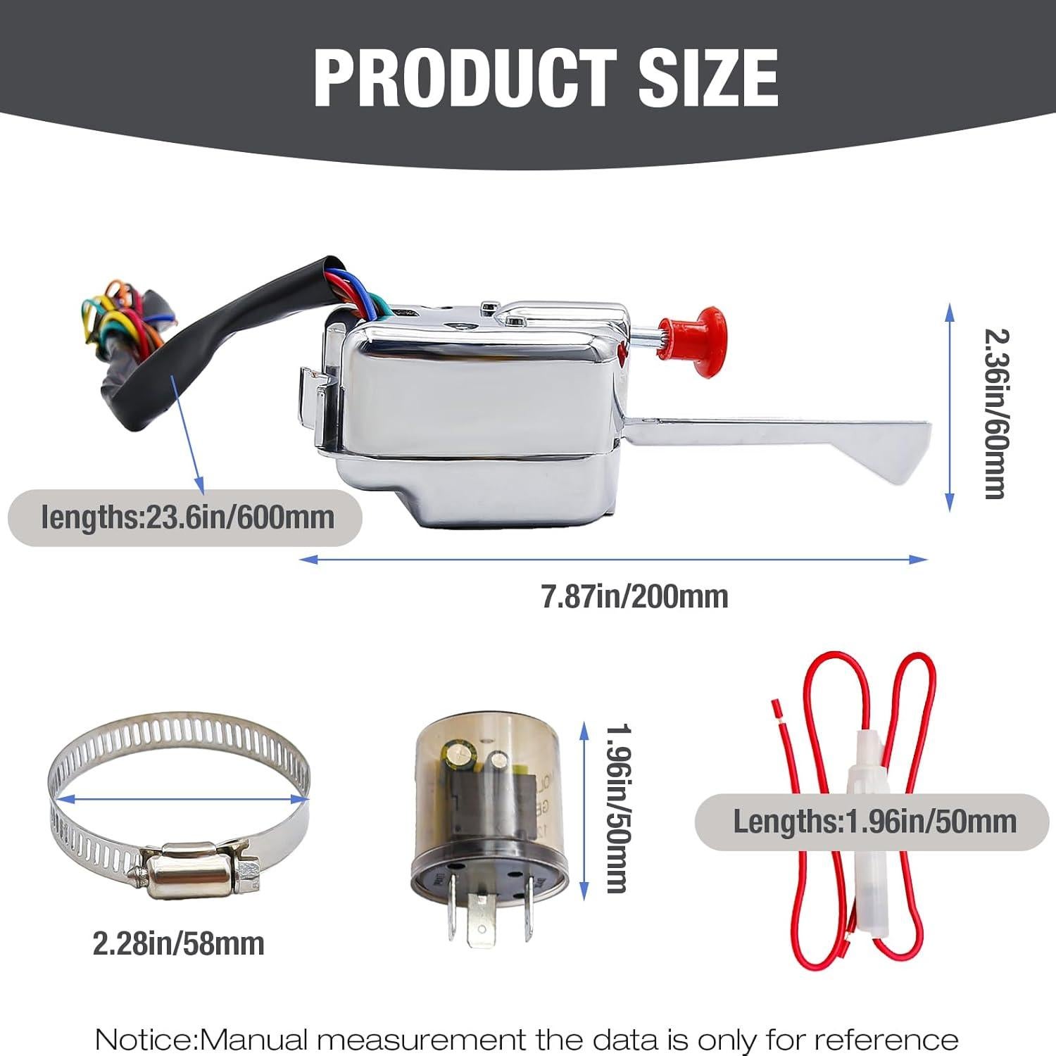 Interruptor de Señal de Giro Universal 12V Cromo Saihisday