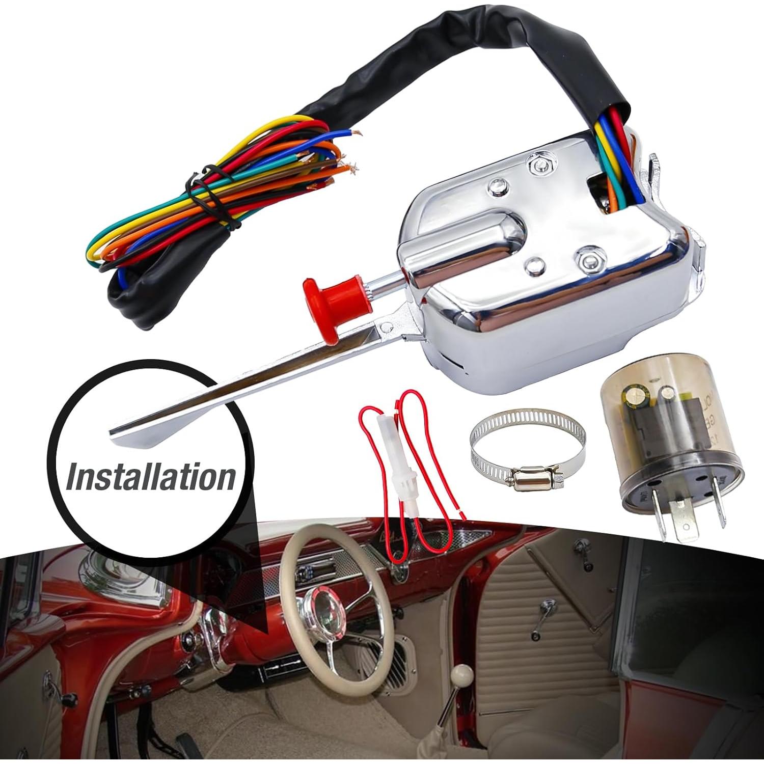 Interruptor de Señal de Giro Universal 12V Cromo Saihisday