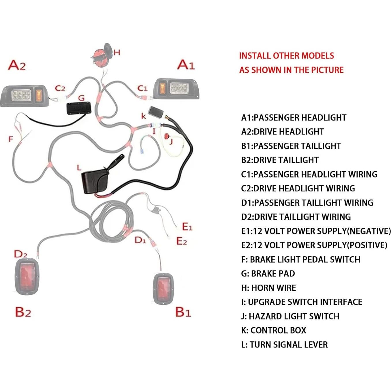 Kit de Señal de Giro 12V Orle Oko para Carrito de Golf