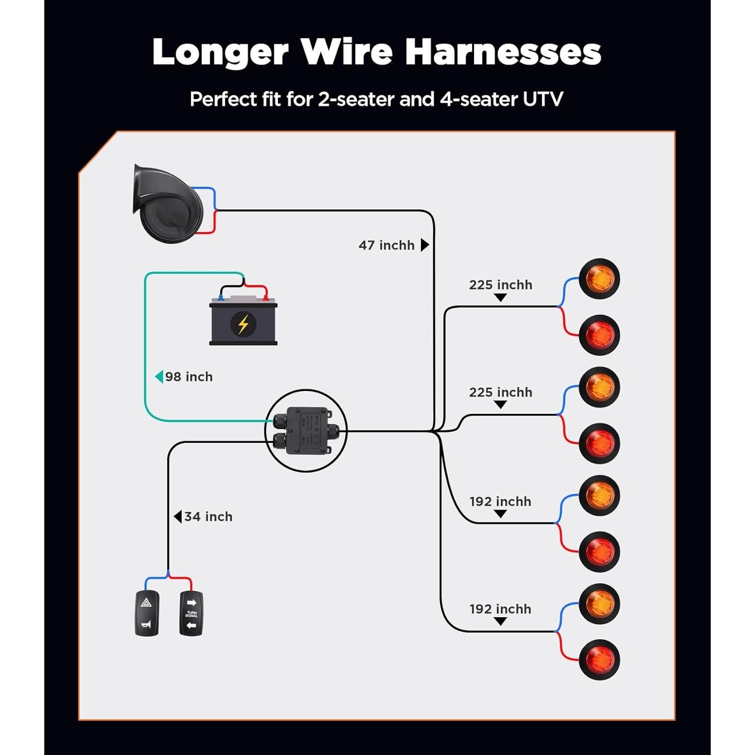 Kit de Señal de Giro Ehaho UTV con Claxon 110dB Universal