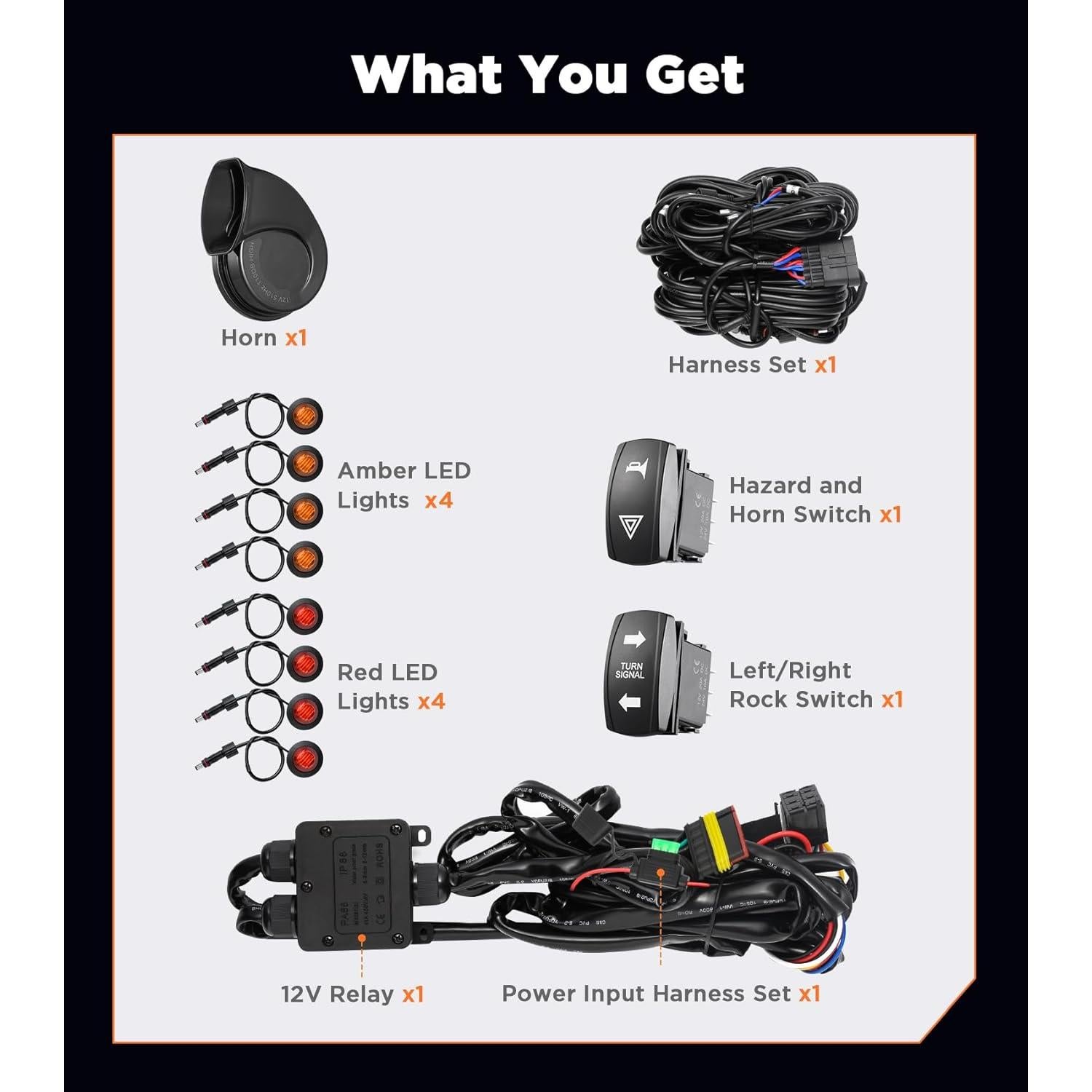 Kit de Señal de Giro Ehaho UTV con Claxon 110dB Universal