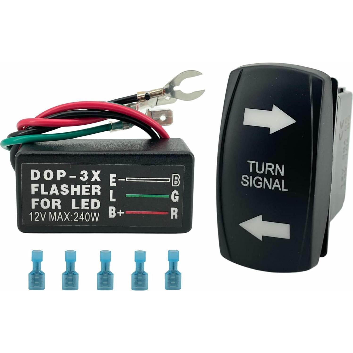 Interruptor de señal de giro ALTBET con LED verde 20A 12V