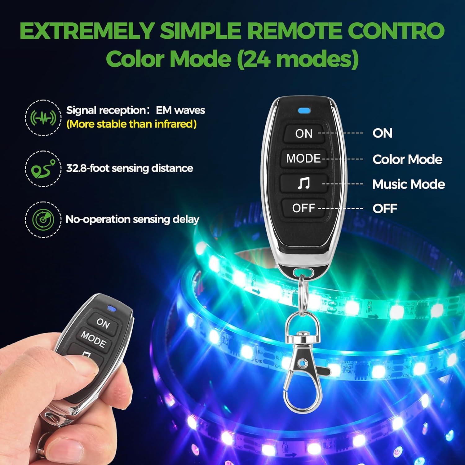 Kit de luces LED bajo carrocería 10L0L 4PCS RGB para carrito de golf