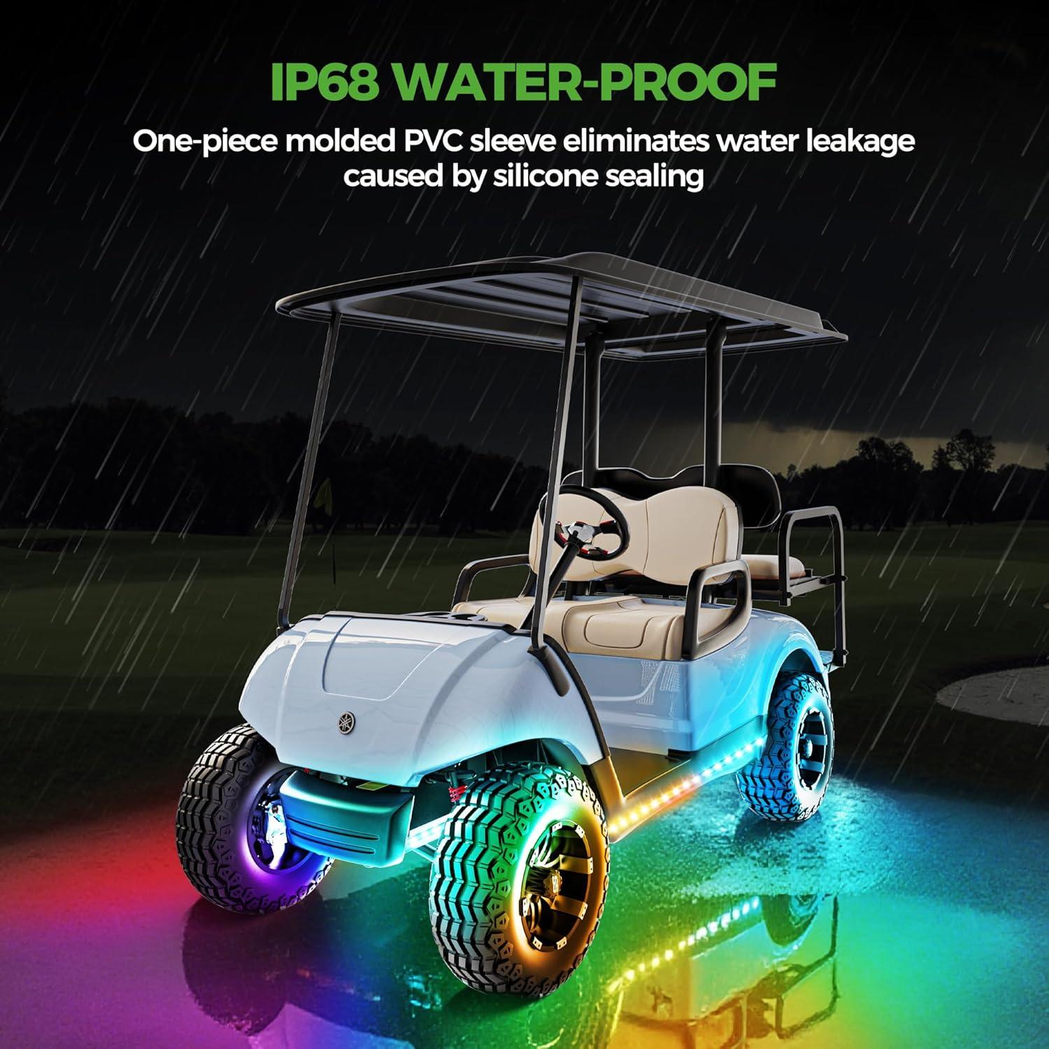 Kit de luces LED bajo carrocería 10L0L 4PCS RGB para carrito de golf
