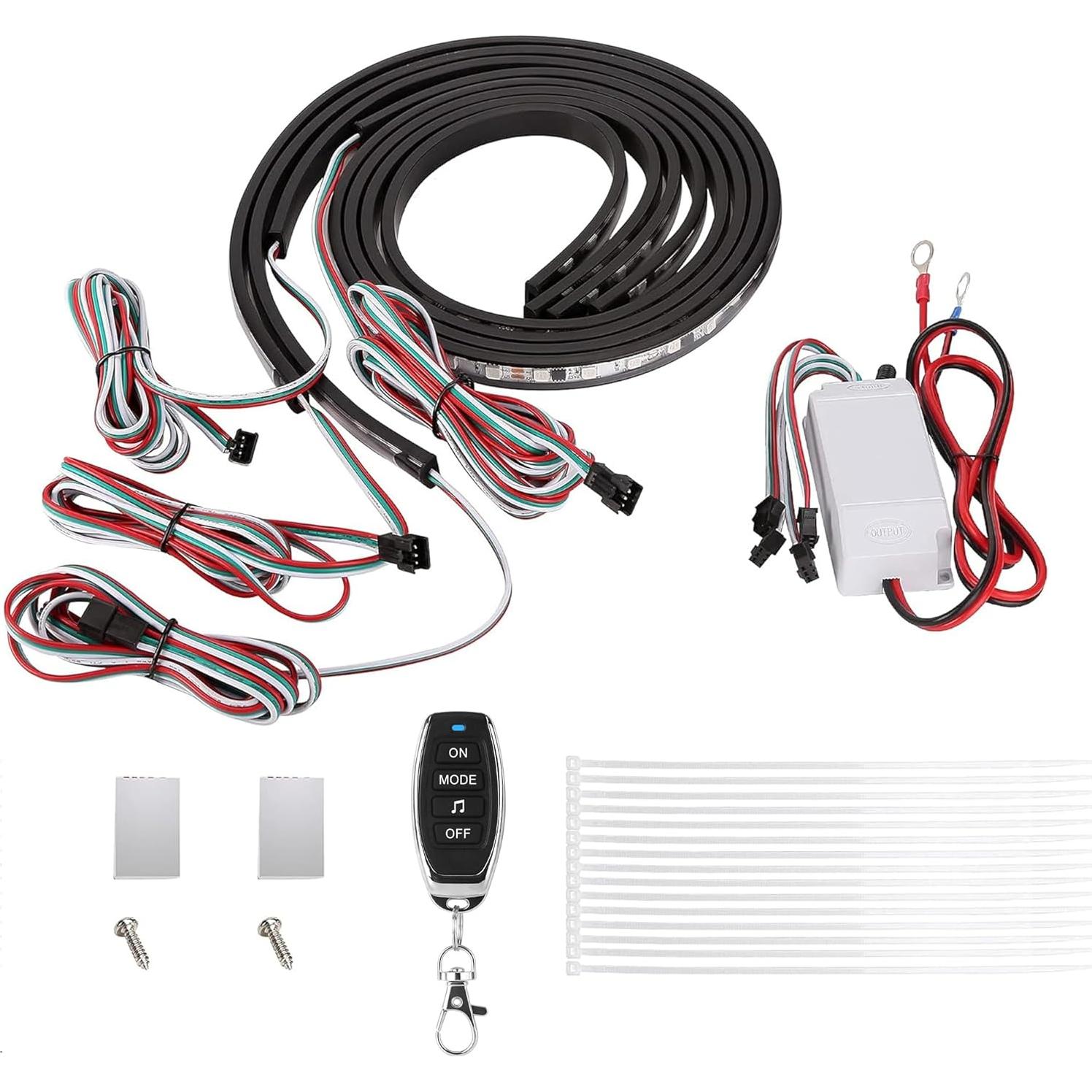 Kit de luces LED bajo carrocería 10L0L 4PCS RGB para carrito de golf