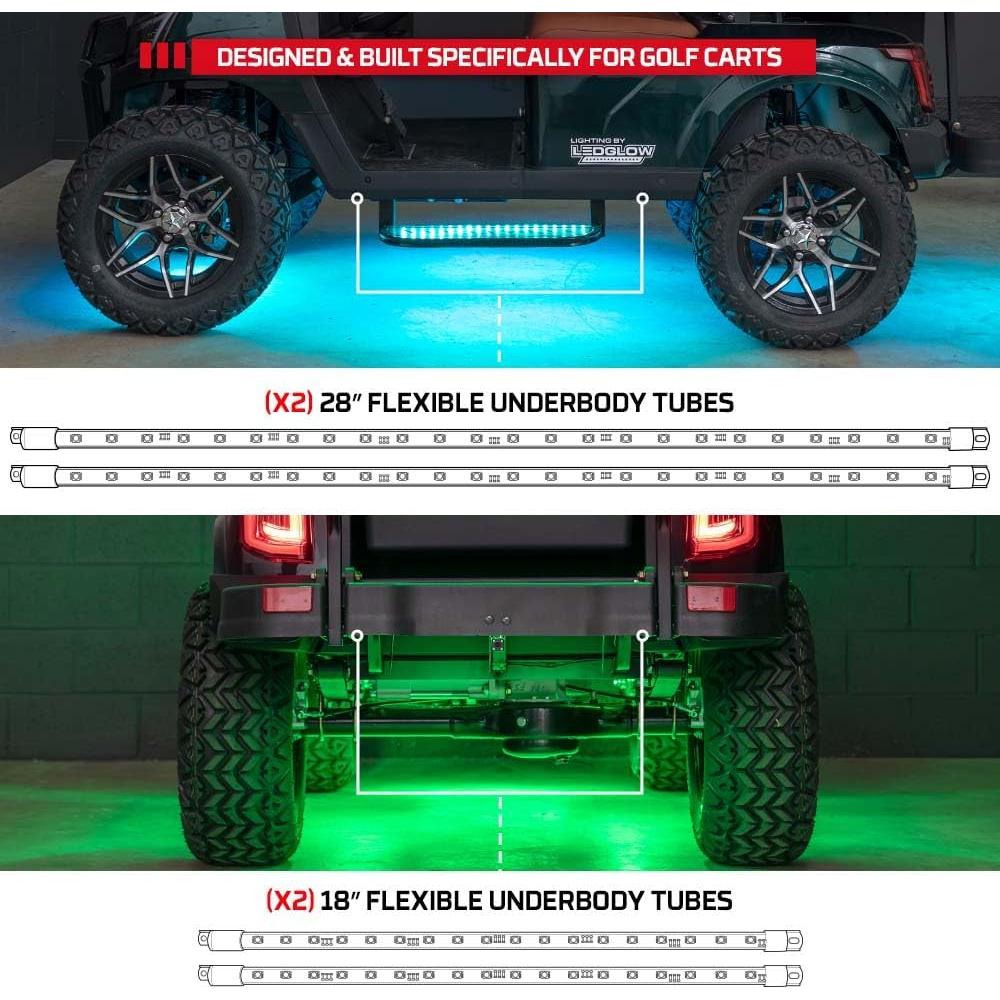Kit de Iluminación LEDGlow de 4 Piezas para Carro de Golf