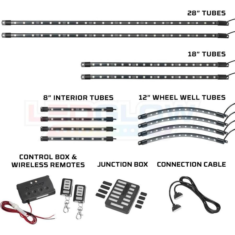 Kit de Iluminación LEDGlow Neon Underglow 12 Piezas para Carritos de Golf