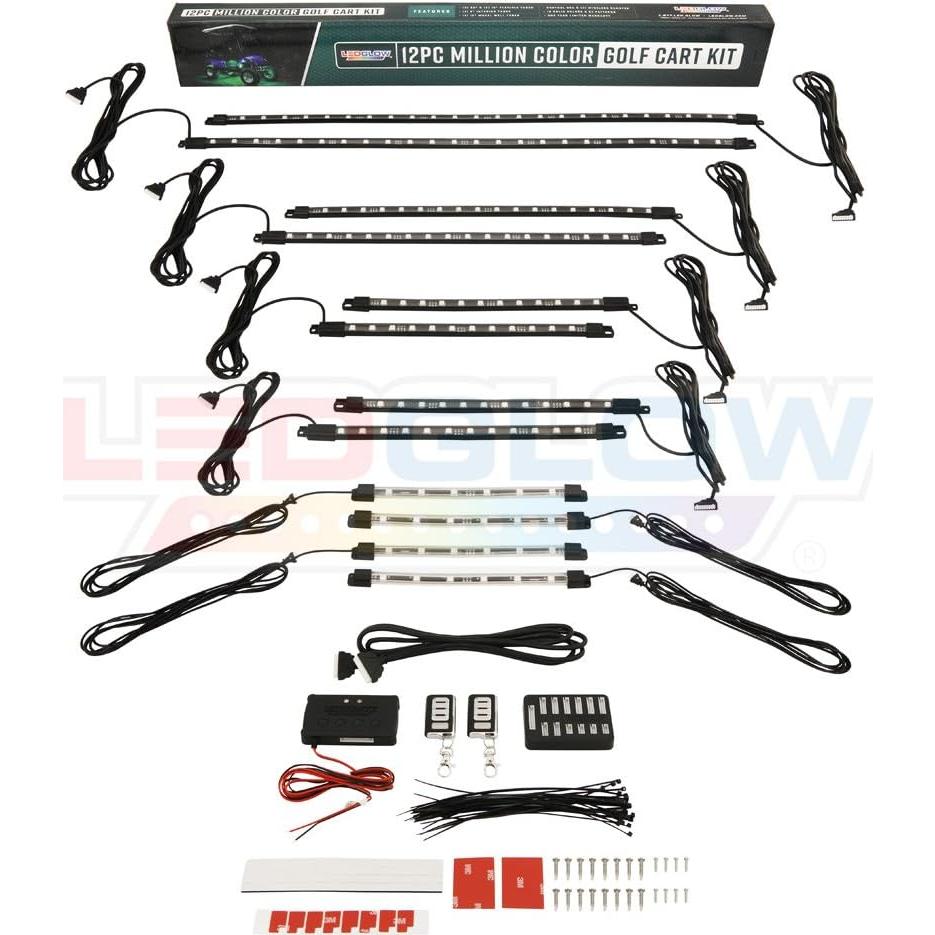 Kit de Iluminación LEDGlow Neon Underglow 12 Piezas para Carritos de Golf