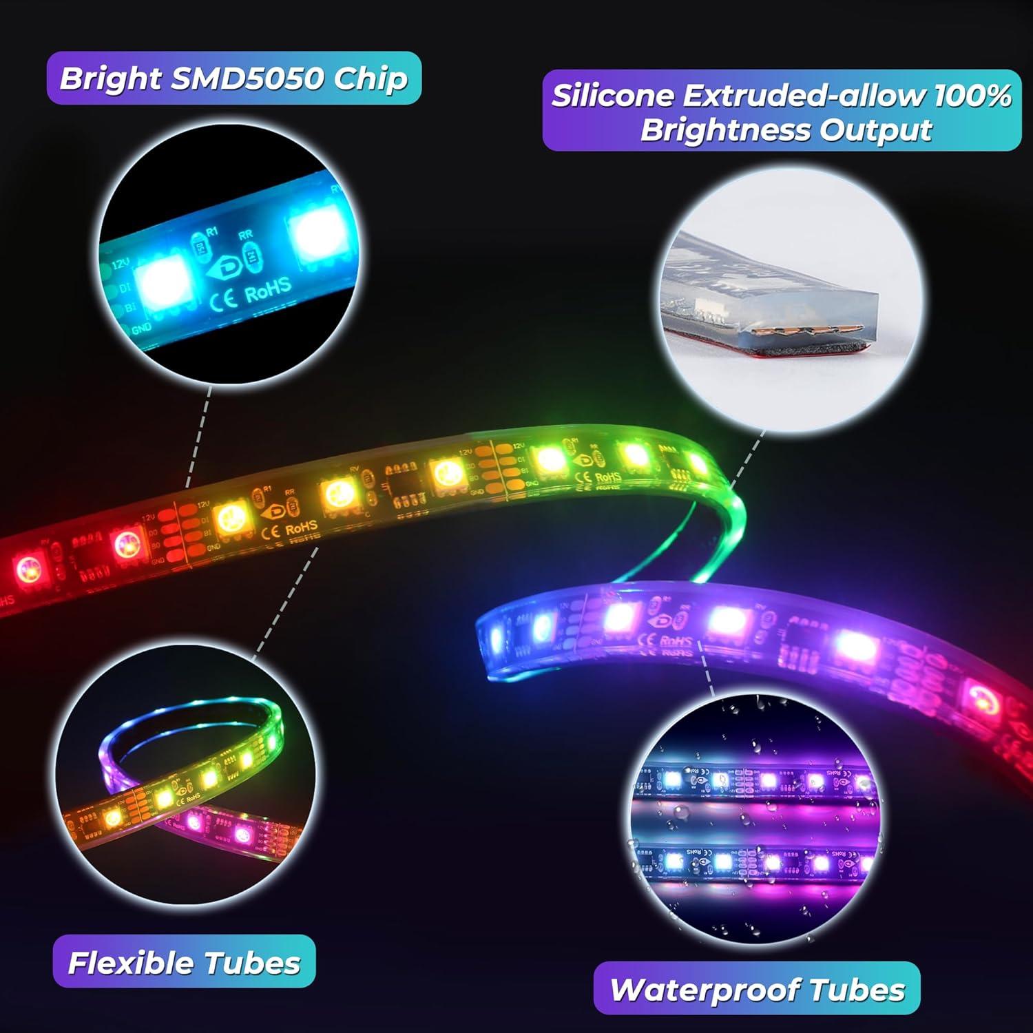 Kit de Luces LED DITRIO para Carro de Golf 6 Pcs RGB Impermeable