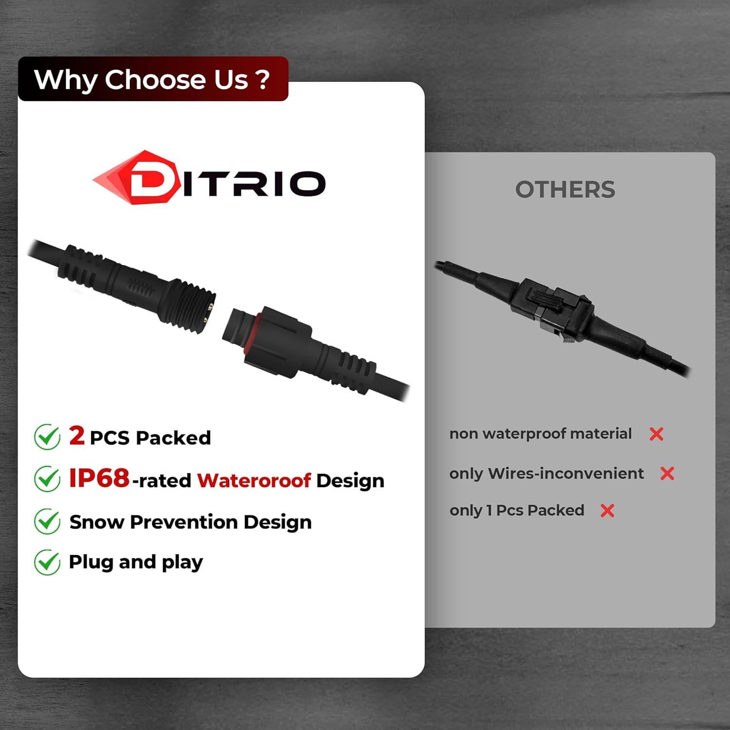 Luces LED RGB DITRIO 8 Pods 5 Lados Impermeables para Autos