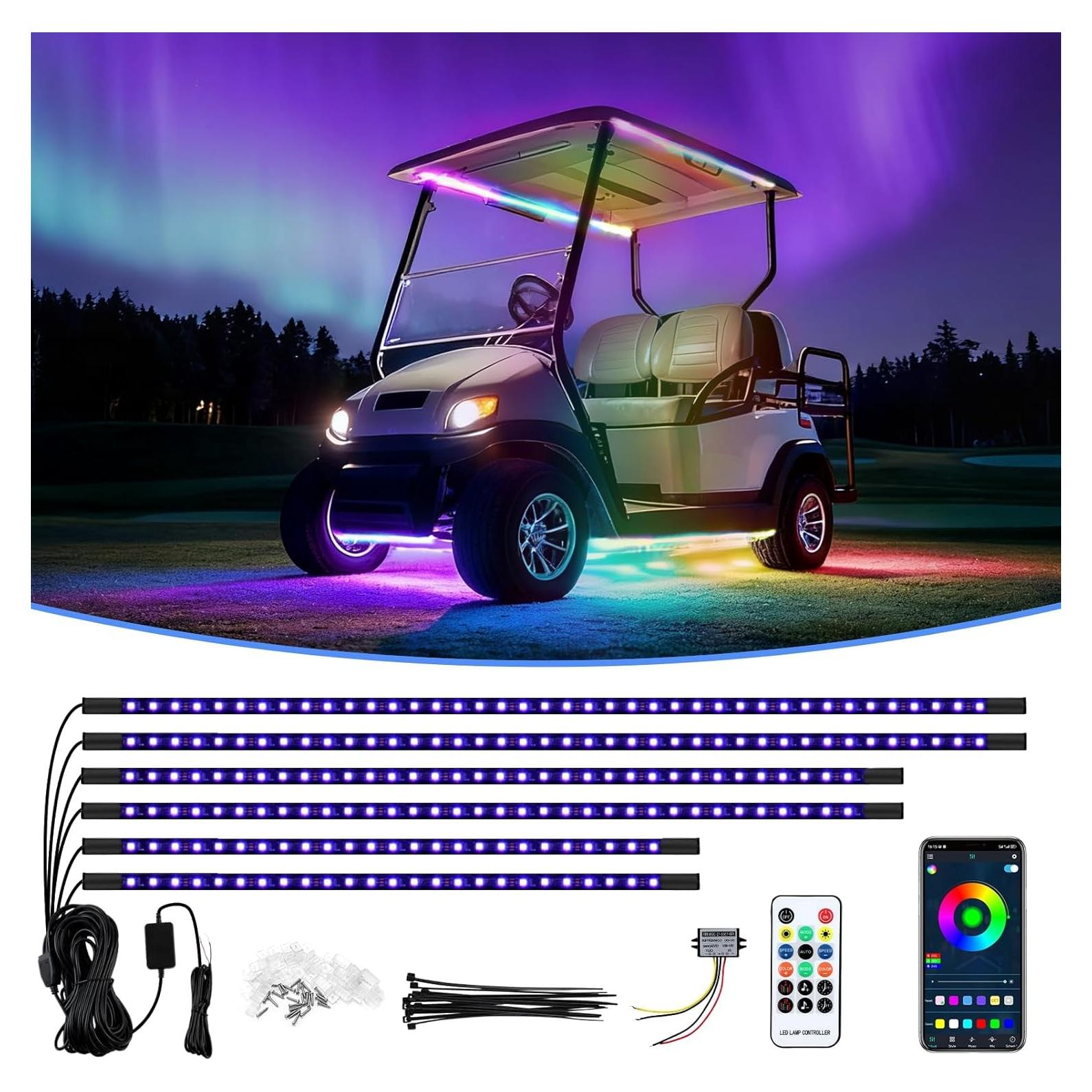 Tira de luz LED iLSKW para carrito de golf 6 pcs 12V-80V