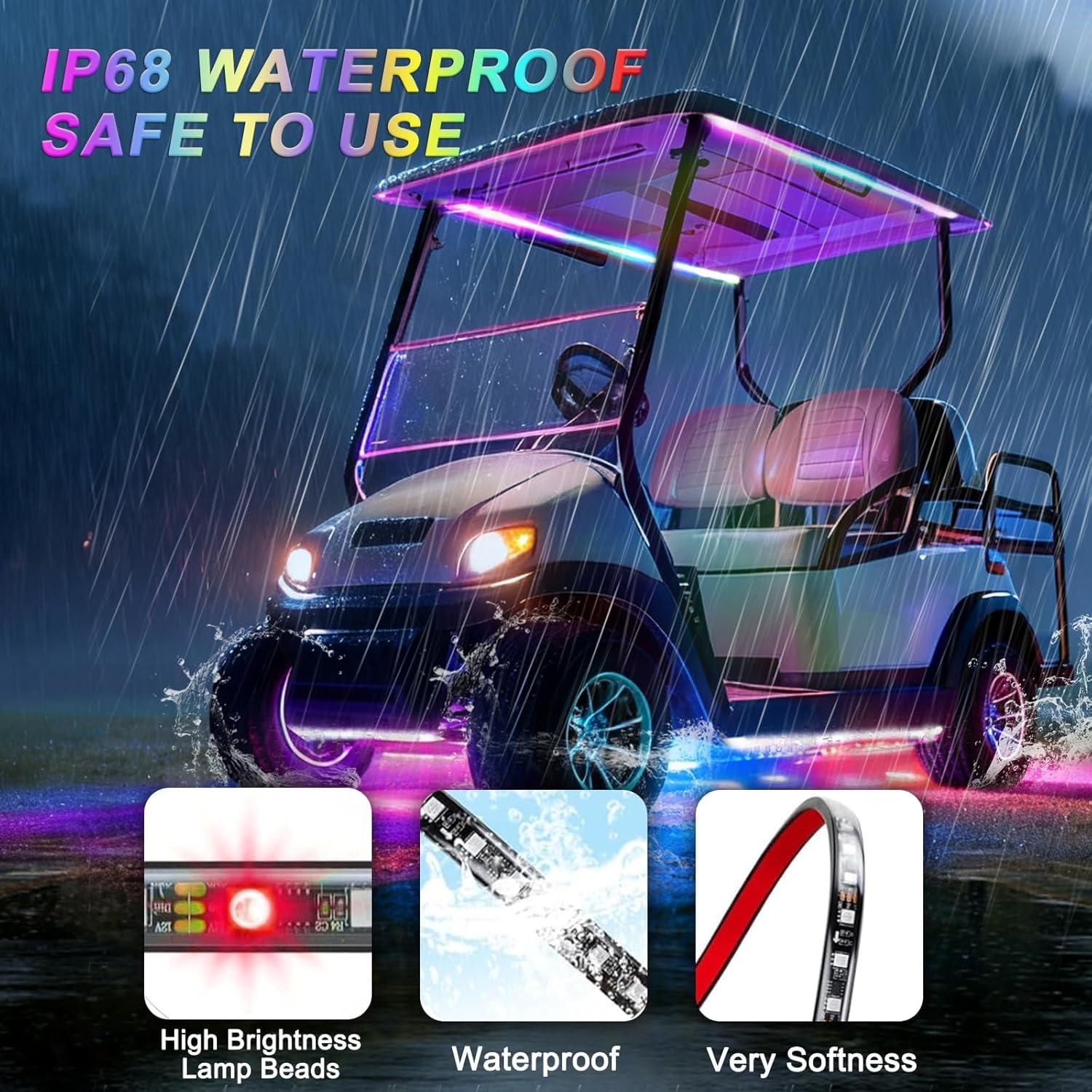 Tira de luz LED iLSKW para carrito de golf 6 pcs 12V-80V