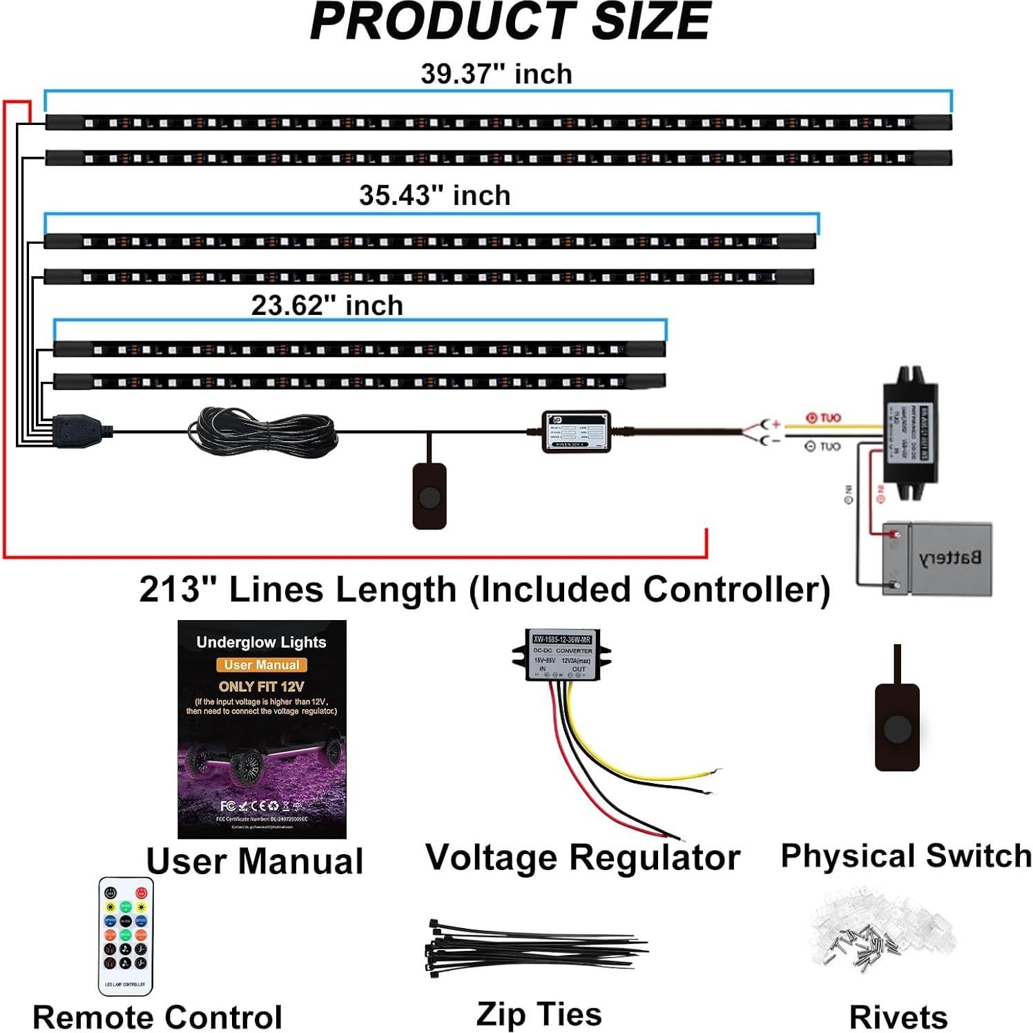 Tira de luz LED iLSKW para carrito de golf 6 pcs 12V-80V