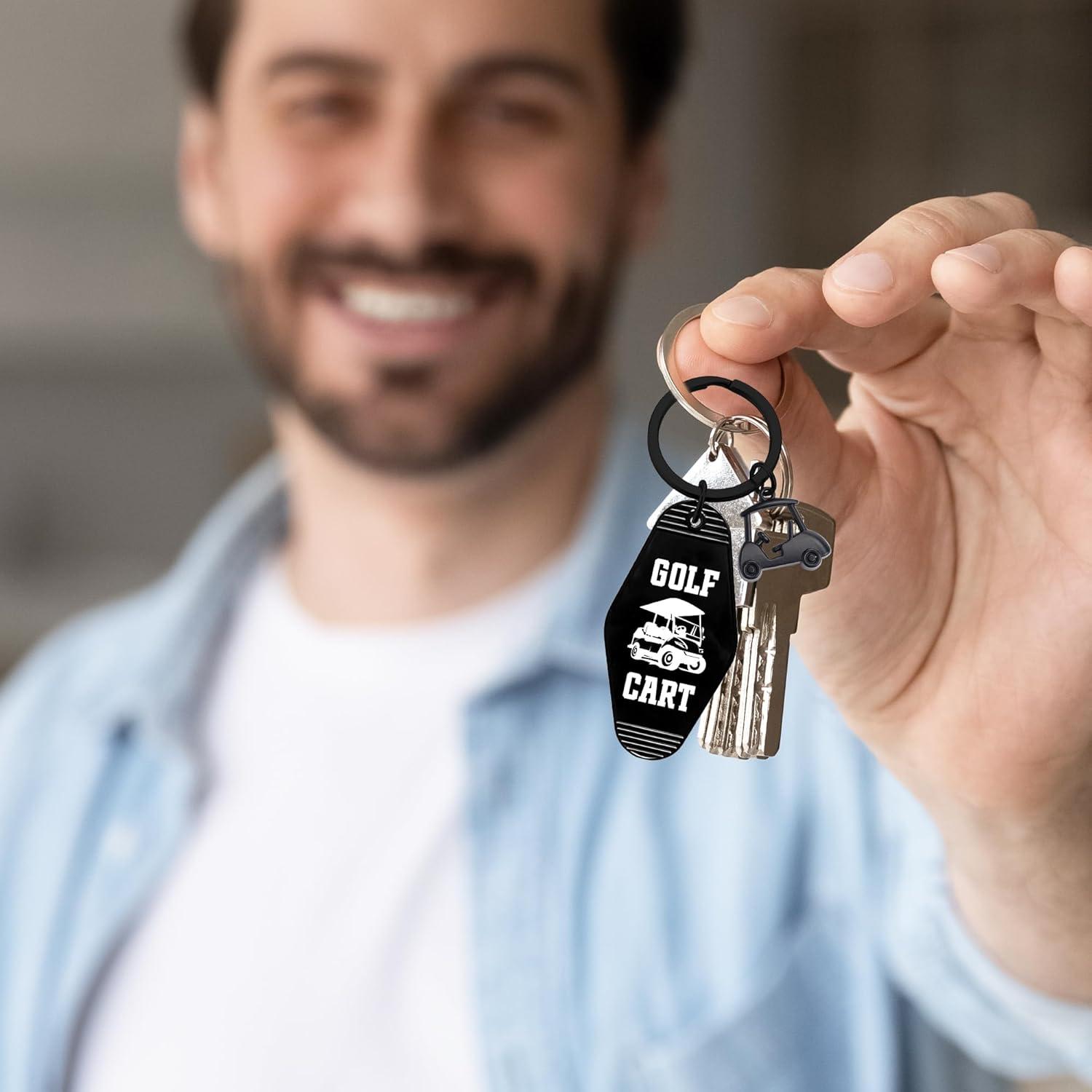 Llavero de Carrito de Golf Metal Negro - Accesorio para Golfistas