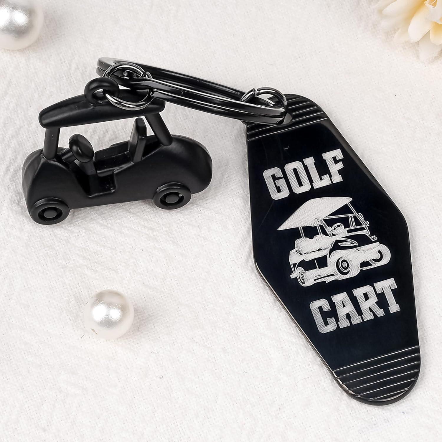 Llavero de Carrito de Golf Metal Negro - Accesorio para Golfistas