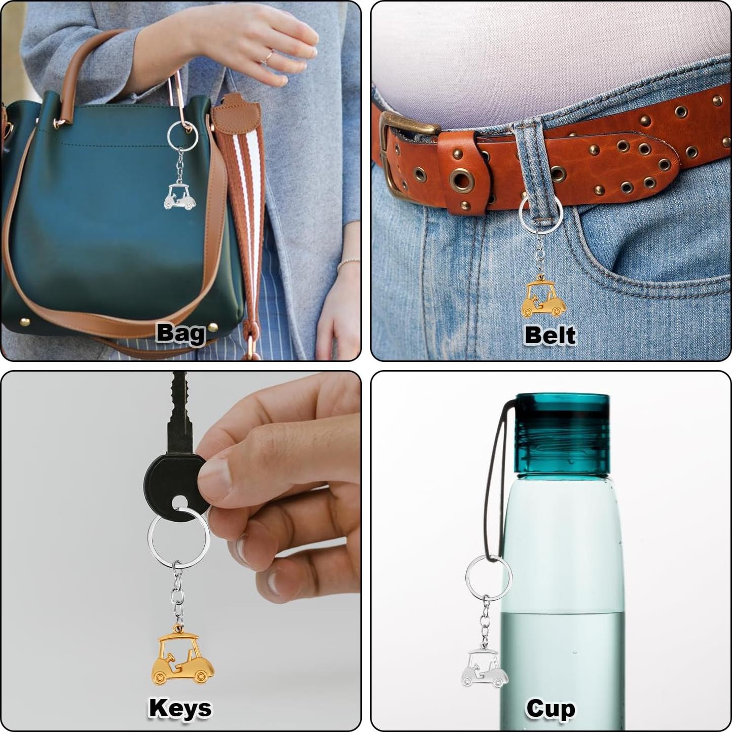 2 Llaveros de Carrito de Golf Gosknor - Aleación de Zinc Brillante