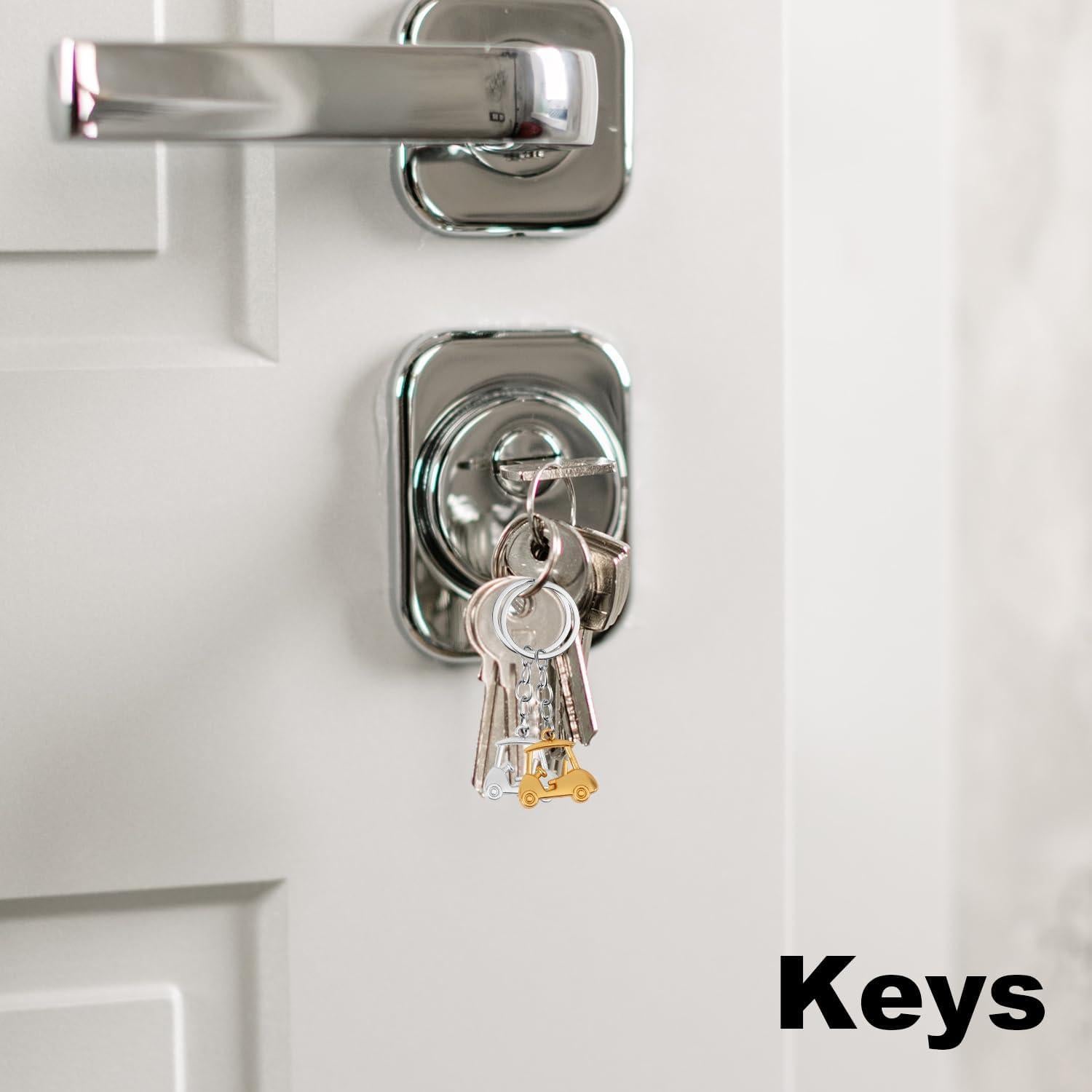 2 Llaveros de Carrito de Golf Gosknor - Aleación de Zinc Brillante