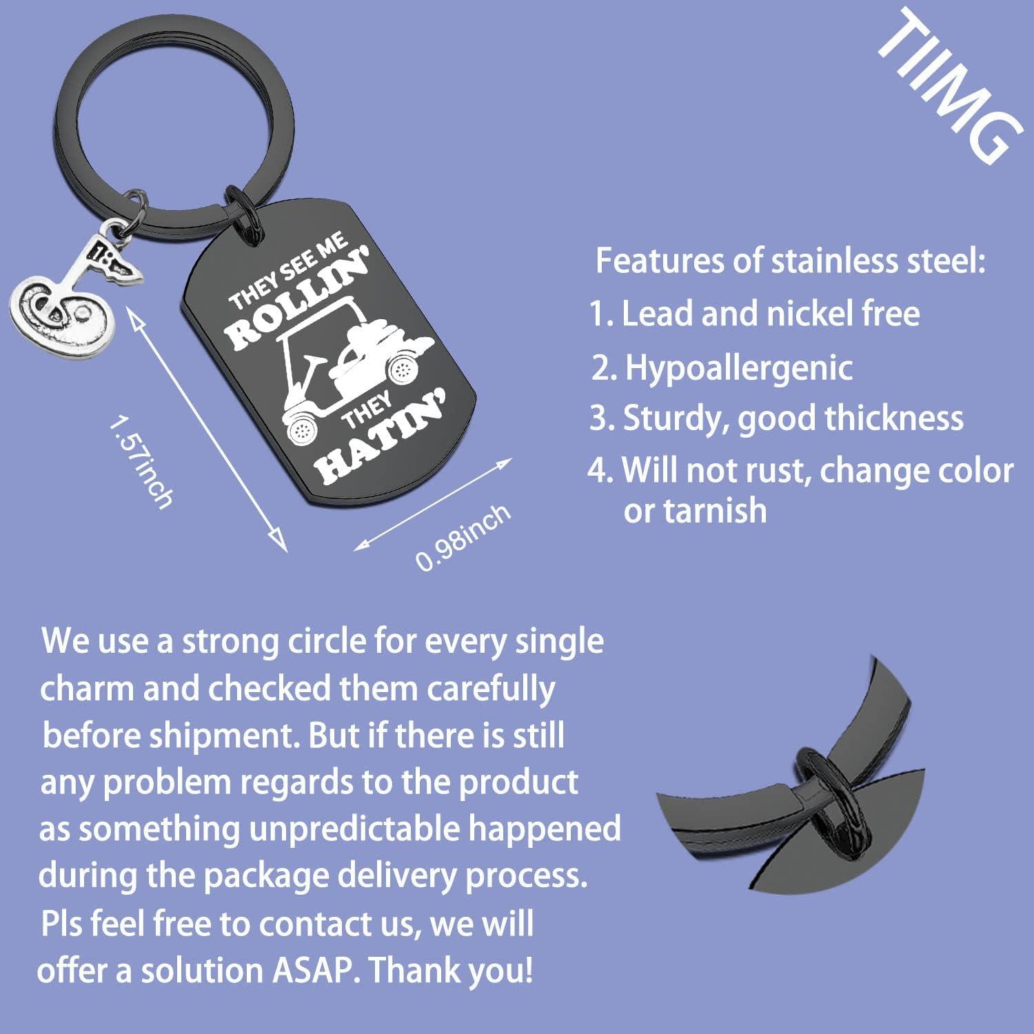 Llavero de Golf TIIMG - Regalo para Golfistas - Acero Inoxidable