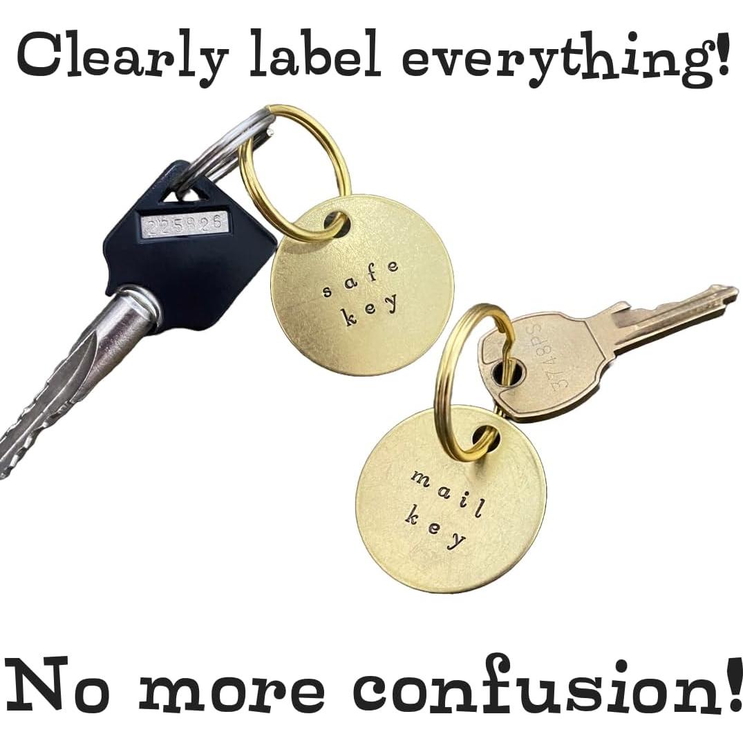 Etiqueta de Llave de Latón Grabada a Mano - 3.18 cm