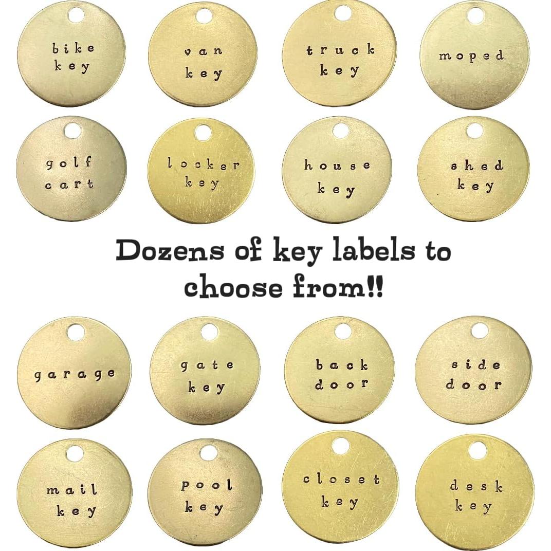 Etiqueta de Llave de Latón Grabada a Mano - 3.18 cm