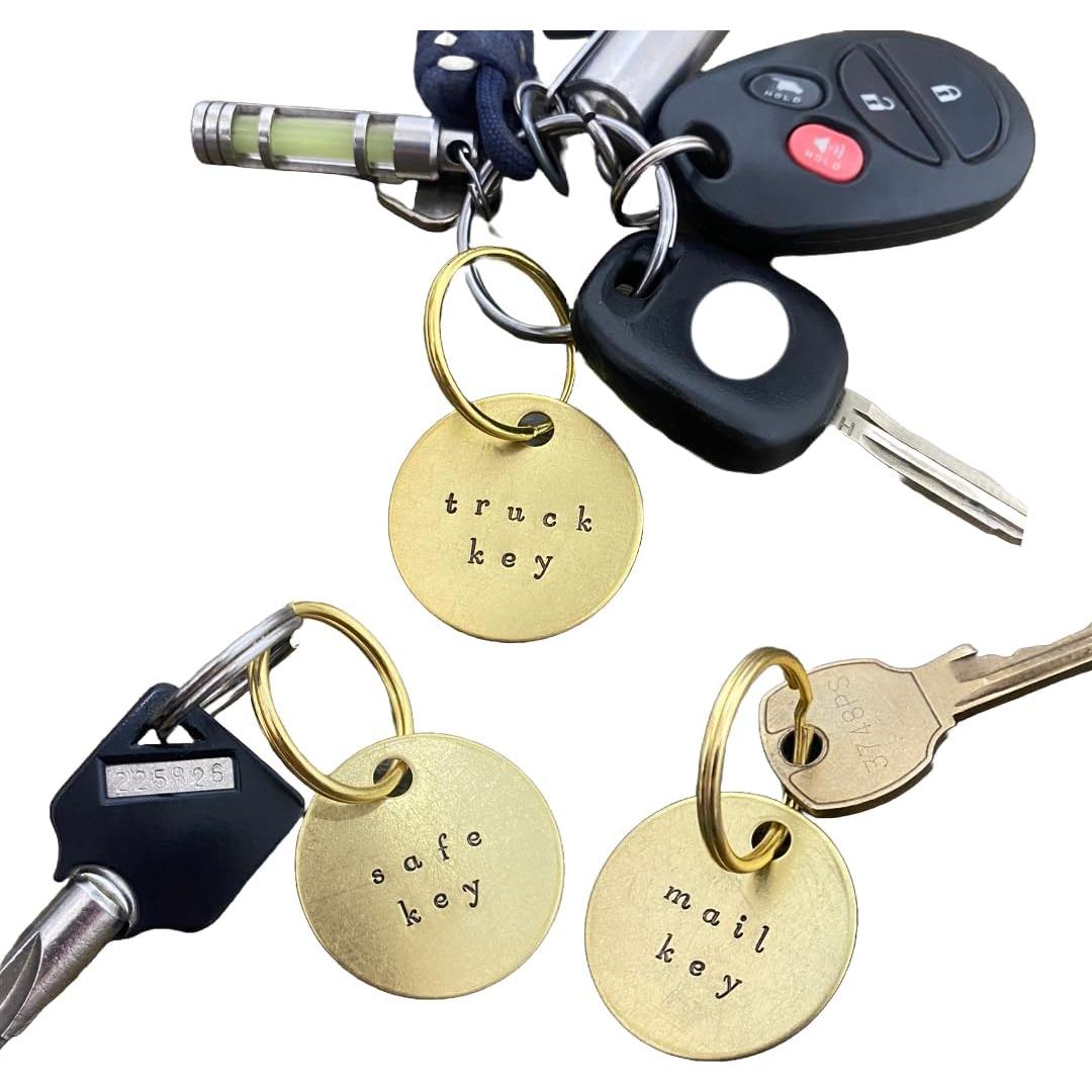 Etiqueta de Llave de Latón Grabada a Mano - 3.18 cm