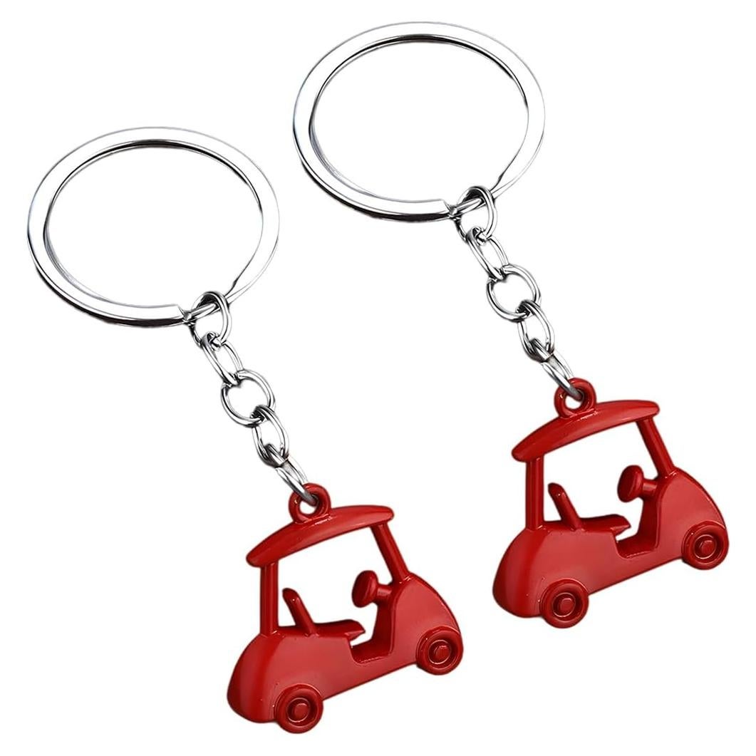 Llavero de Carro de Golf FALVFUN 2 Piezas Aleación Zinc Rojo