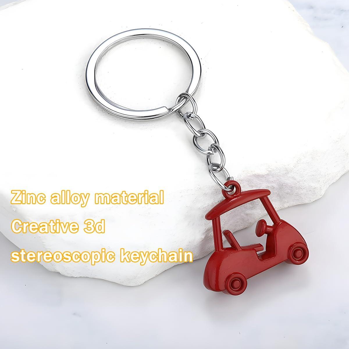 Llavero de Carro de Golf FALVFUN 2 Piezas Aleación Zinc Rojo