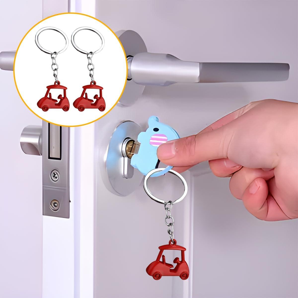 Llavero de Carro de Golf FALVFUN 2 Piezas Aleación Zinc Rojo