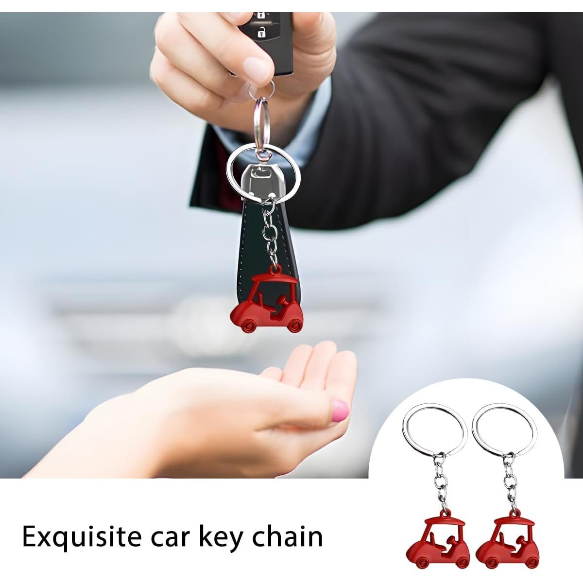 Llavero de Carro de Golf FALVFUN 2 Piezas Aleación Zinc Rojo