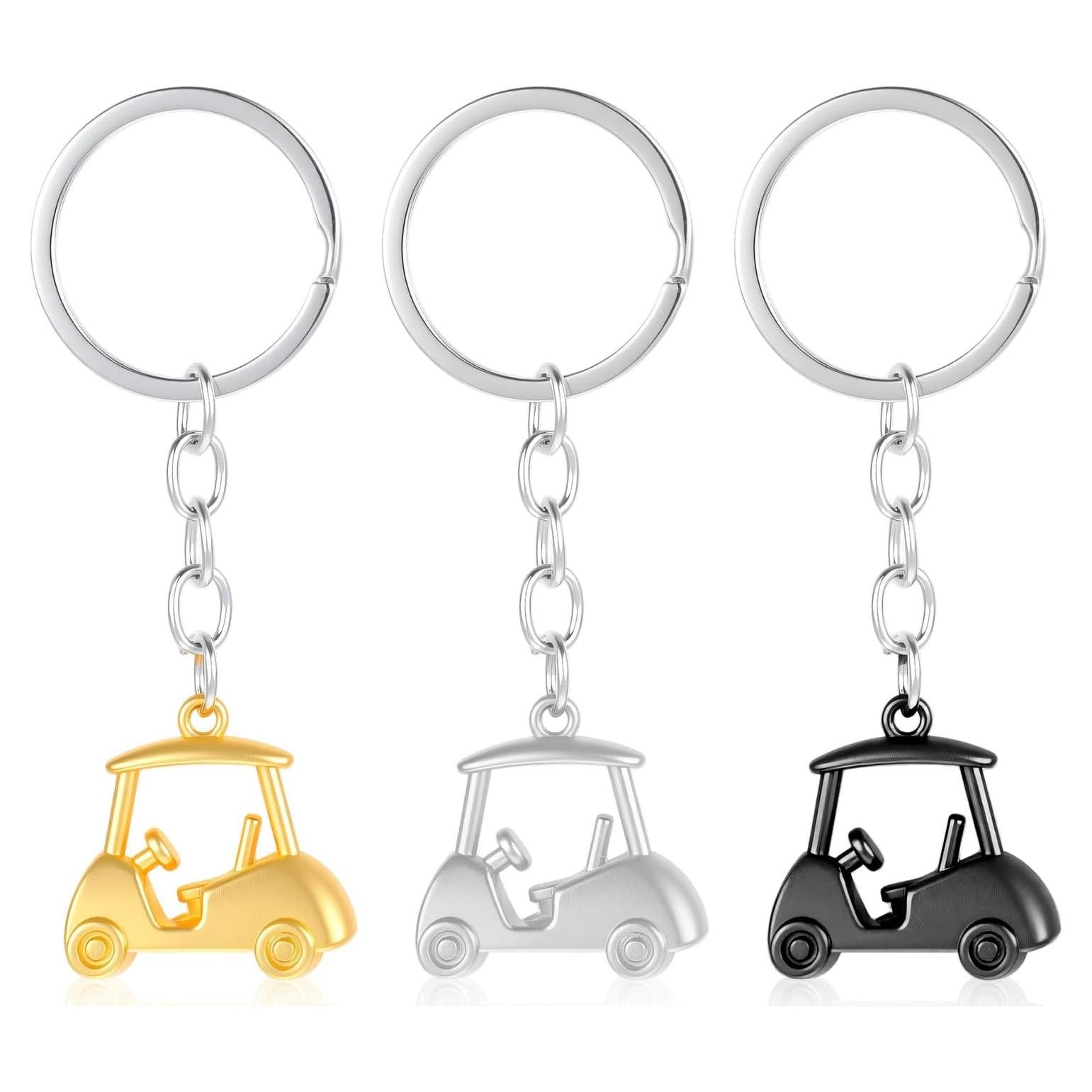 Llavero de Carro de Golf Classicseali 3 Piezas Aleación Zinc