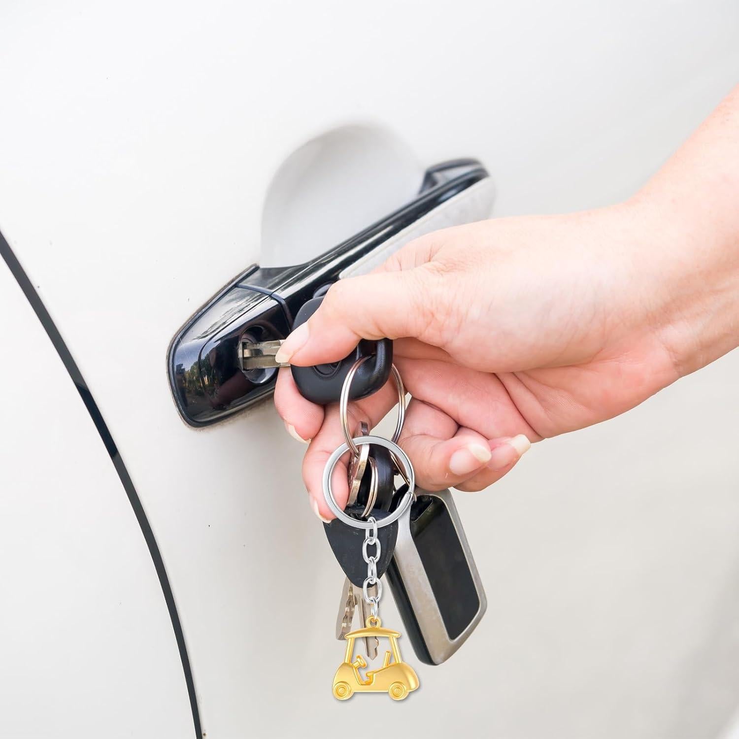 Llavero de Carro de Golf Classicseali 3 Piezas Aleación Zinc