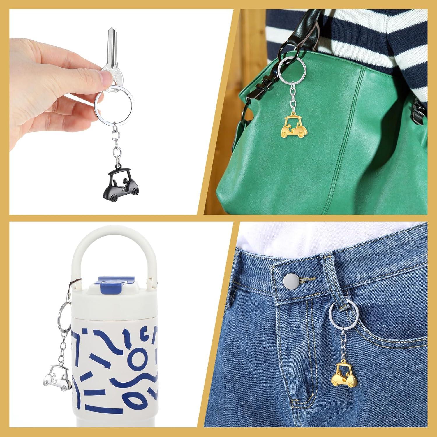 Llavero de Carro de Golf Classicseali 3 Piezas Aleación Zinc