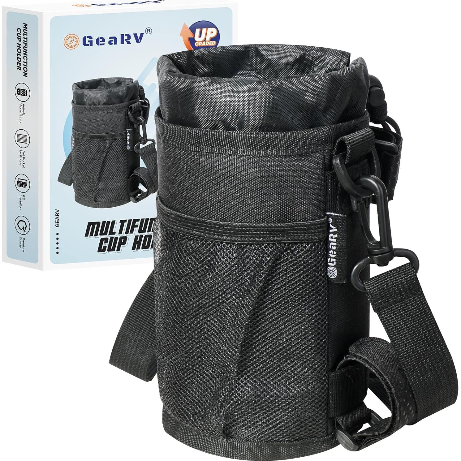 Soporte para Taza GEARV 2024 con Correa Ajustable Negro