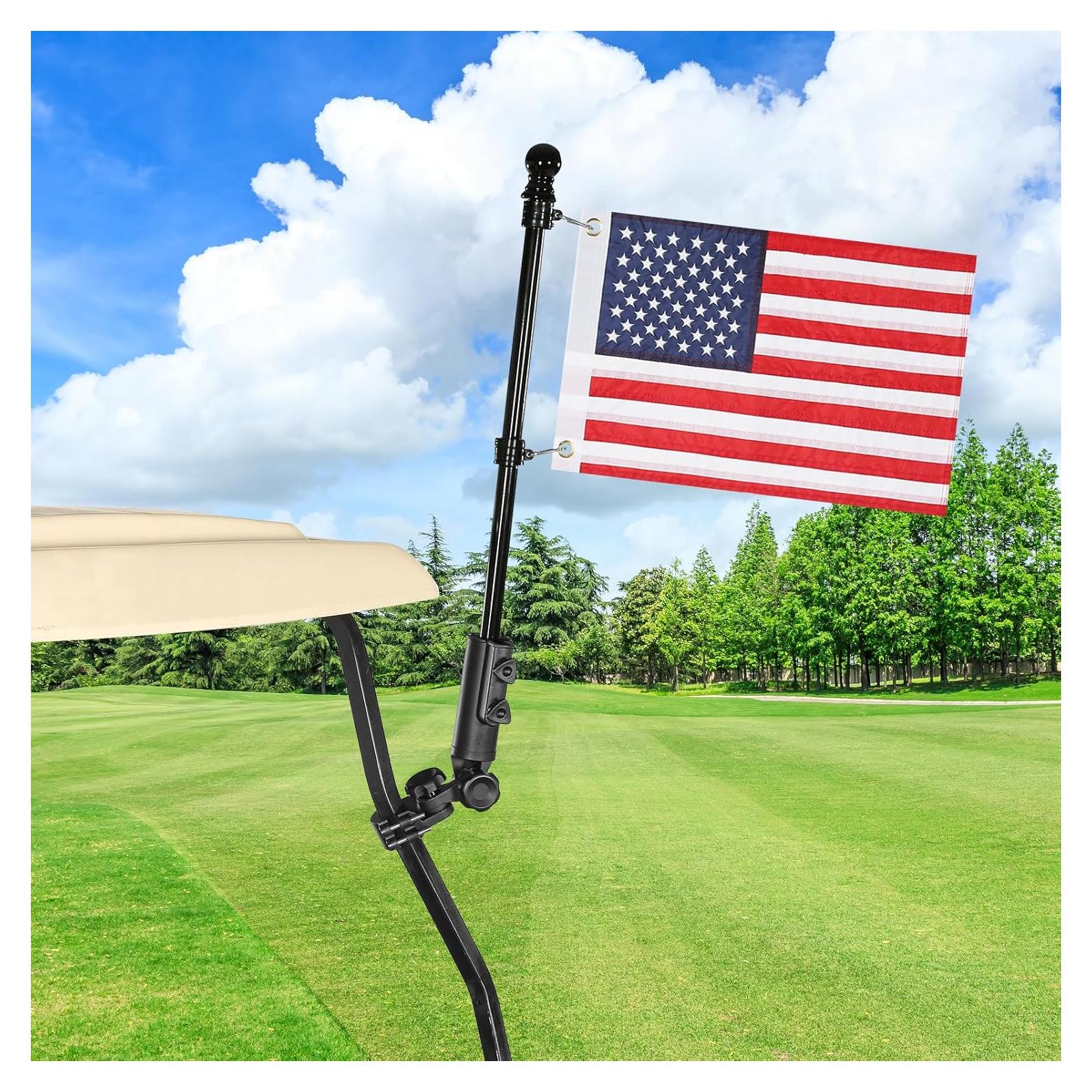 Soporte de Bandera para Carro de Golf SANXIACAR con Bandera Americana